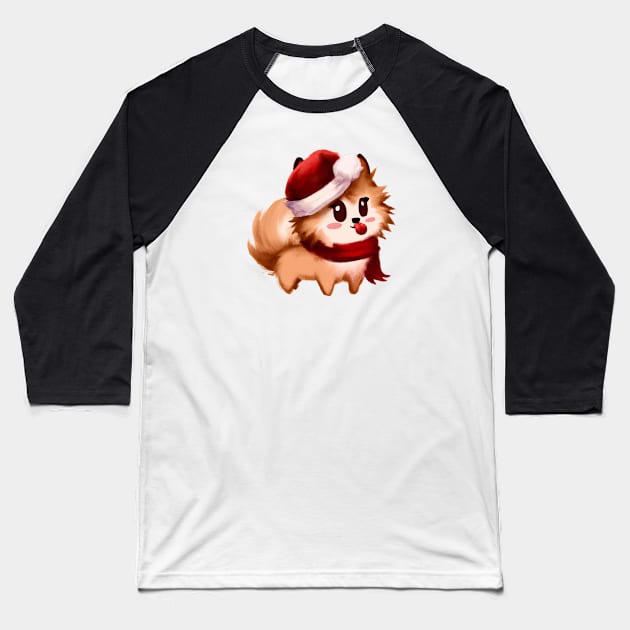 Cute Pomeranian Drawing Baseball T-Shirt by Play Zoo